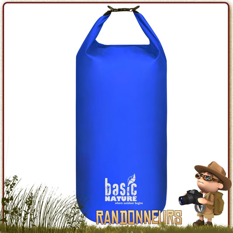 Sac polyester Etanche 500D Packsack 60L Bleu Basic Nature sport nautique marine Sac polyester Etanche 500D Packsack 60L Bleu Basic Nature sport nautique marine